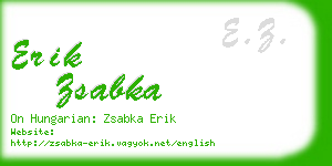 erik zsabka business card